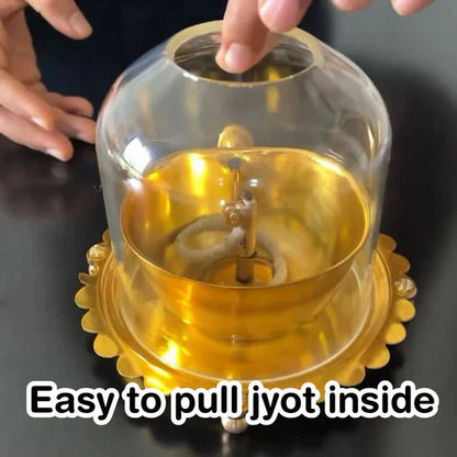 Shree Akhand Jyot Diya & Cover - Brass (पीतल) - PACK of 2- Premium Quality ✅ | BUY1 GET1 - LAST DAY OFFER 🔥