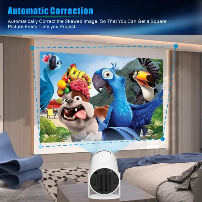 Smart Home Projector, 2.4/5G WiFi, 360° 4K HD LED